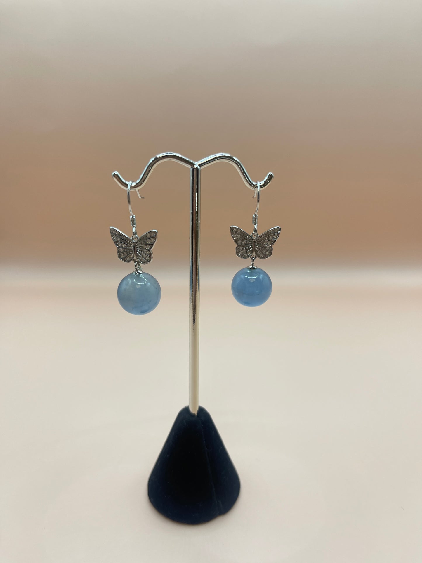 Aquamarine and sterling earrings
