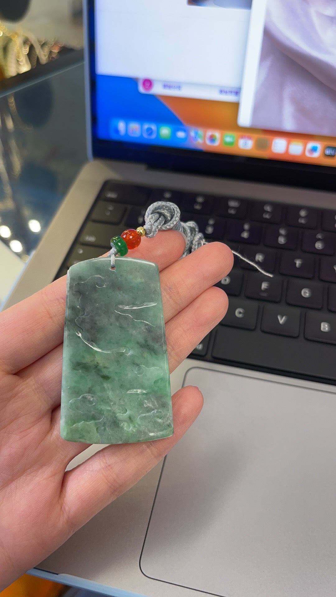 Phoenix and Peonies Bloom Jade Pendant