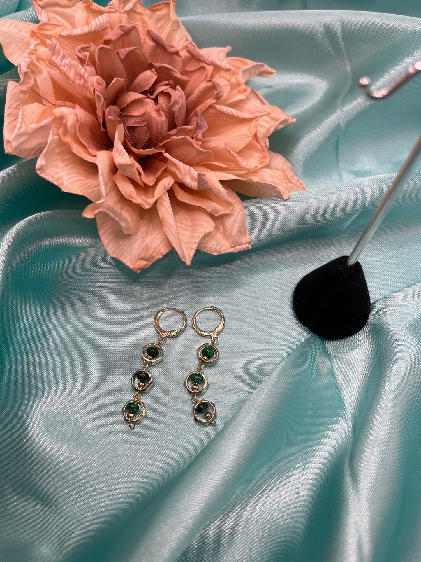 14K gold and jade earrings