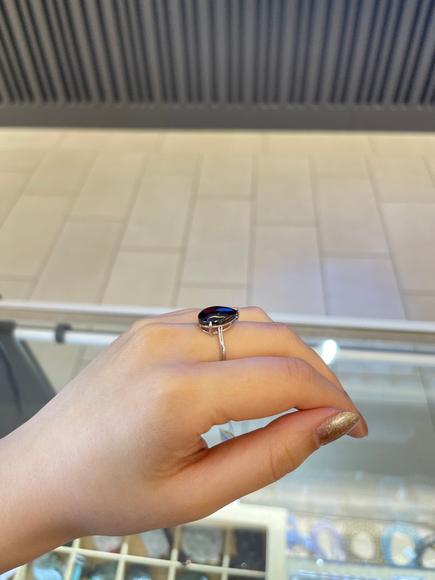 Garnet &Sterling Ring