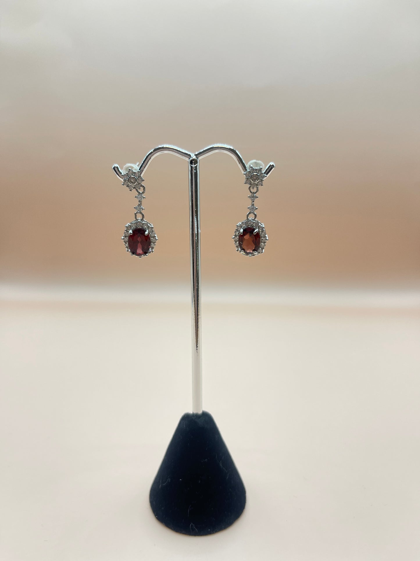 Garnet sterling earrings