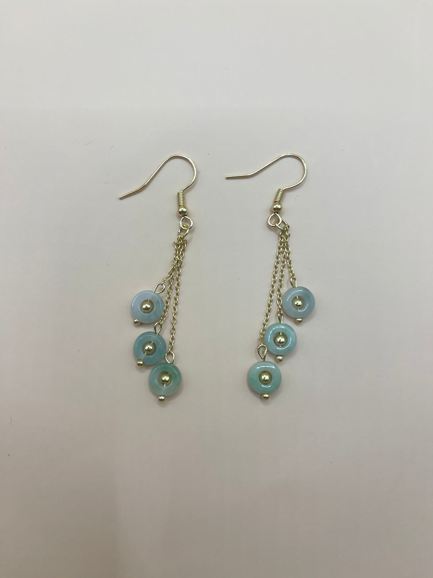 14k jade peace buckle earrings