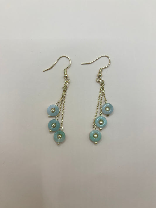 14k jade peace buckle earrings