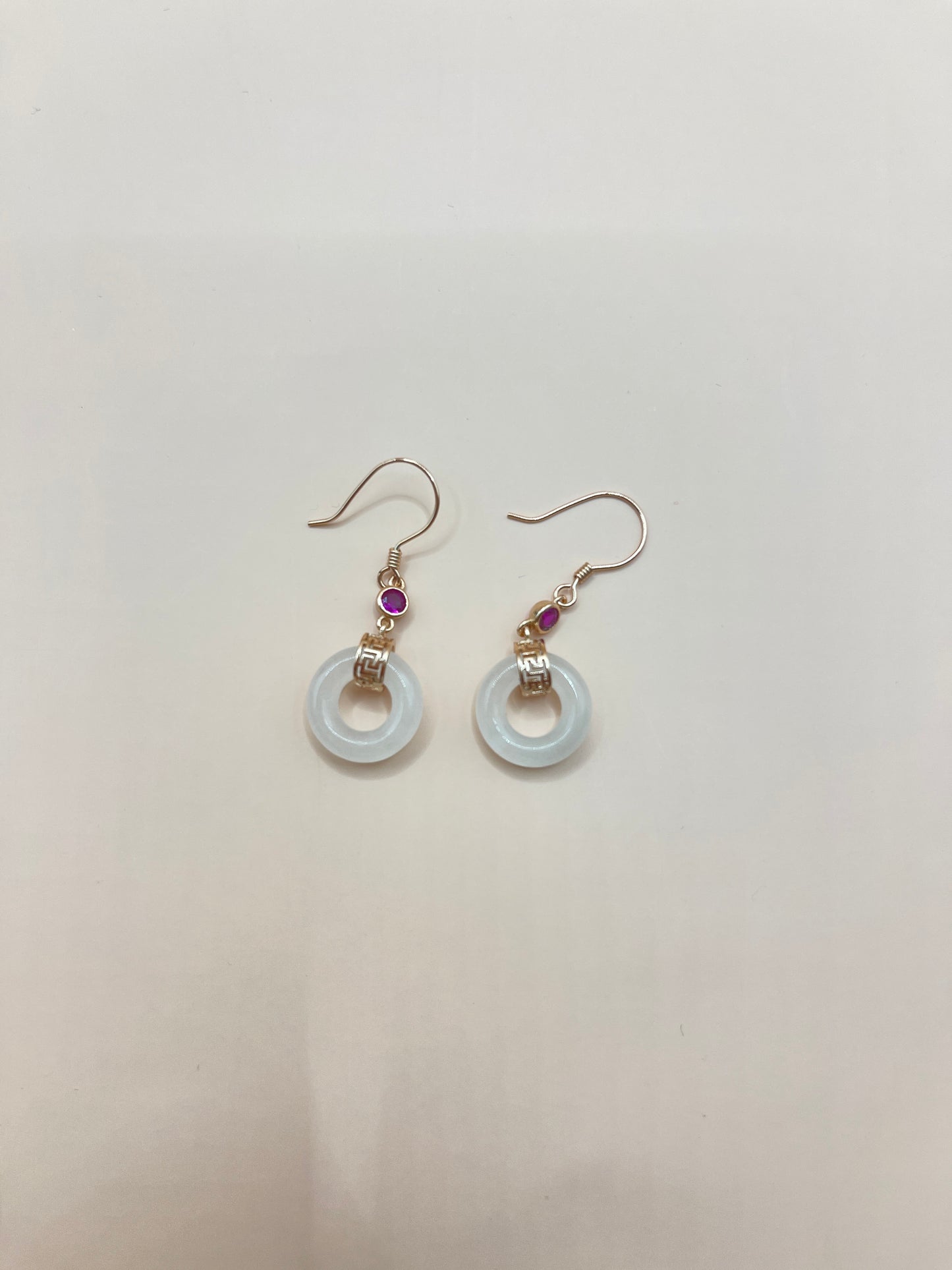 White jade and sterling earrings