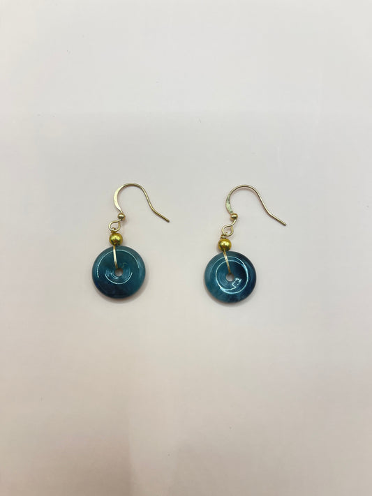Guatemala jade peace buckle earrings