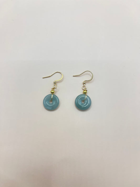 peace buckle jade earrings