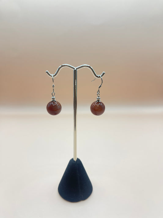 Southern red agate and sterling earrings