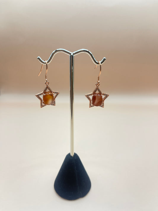 Southern red agate and sterling earrings