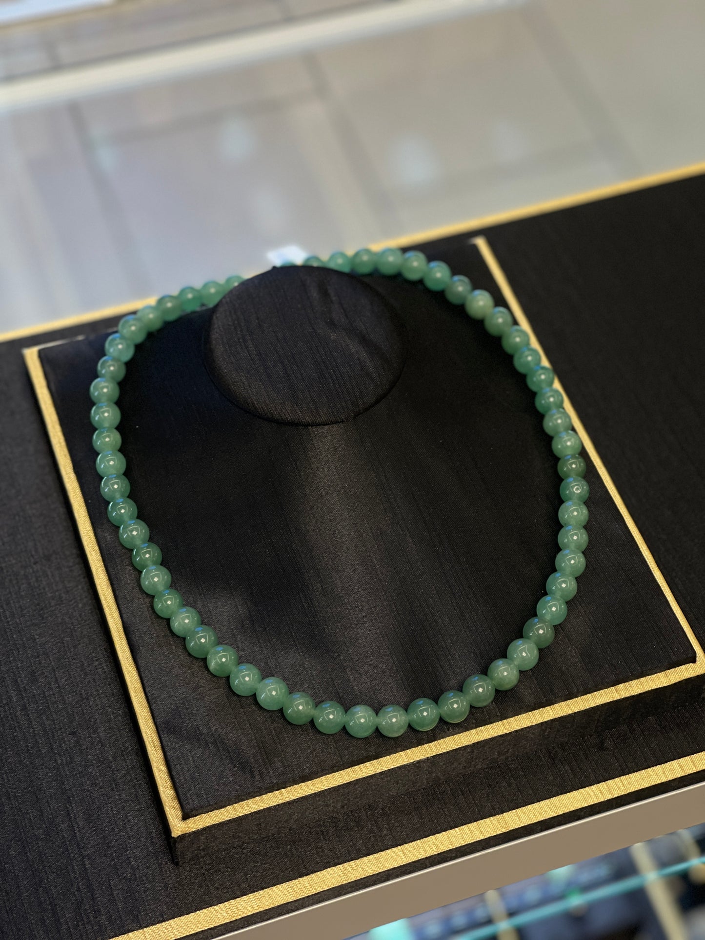 Long Jade Beads Necklace