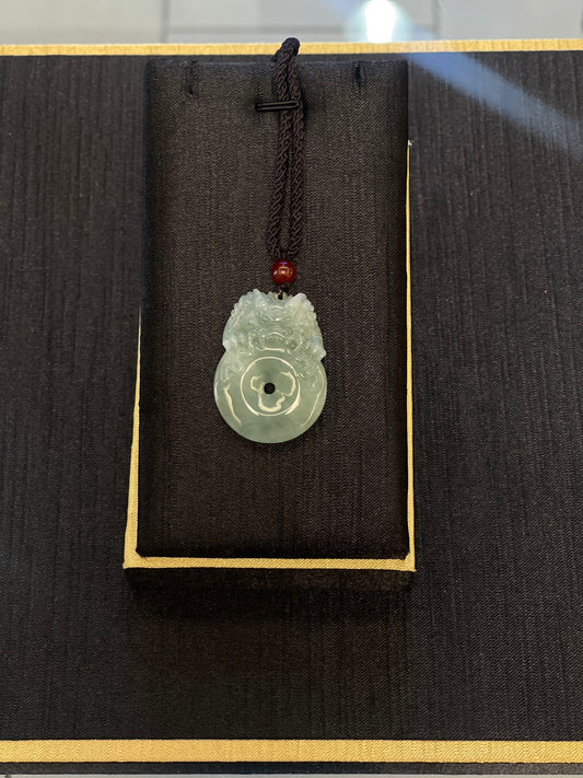 Dragon and Ruyi peace buckle jadeite pendant