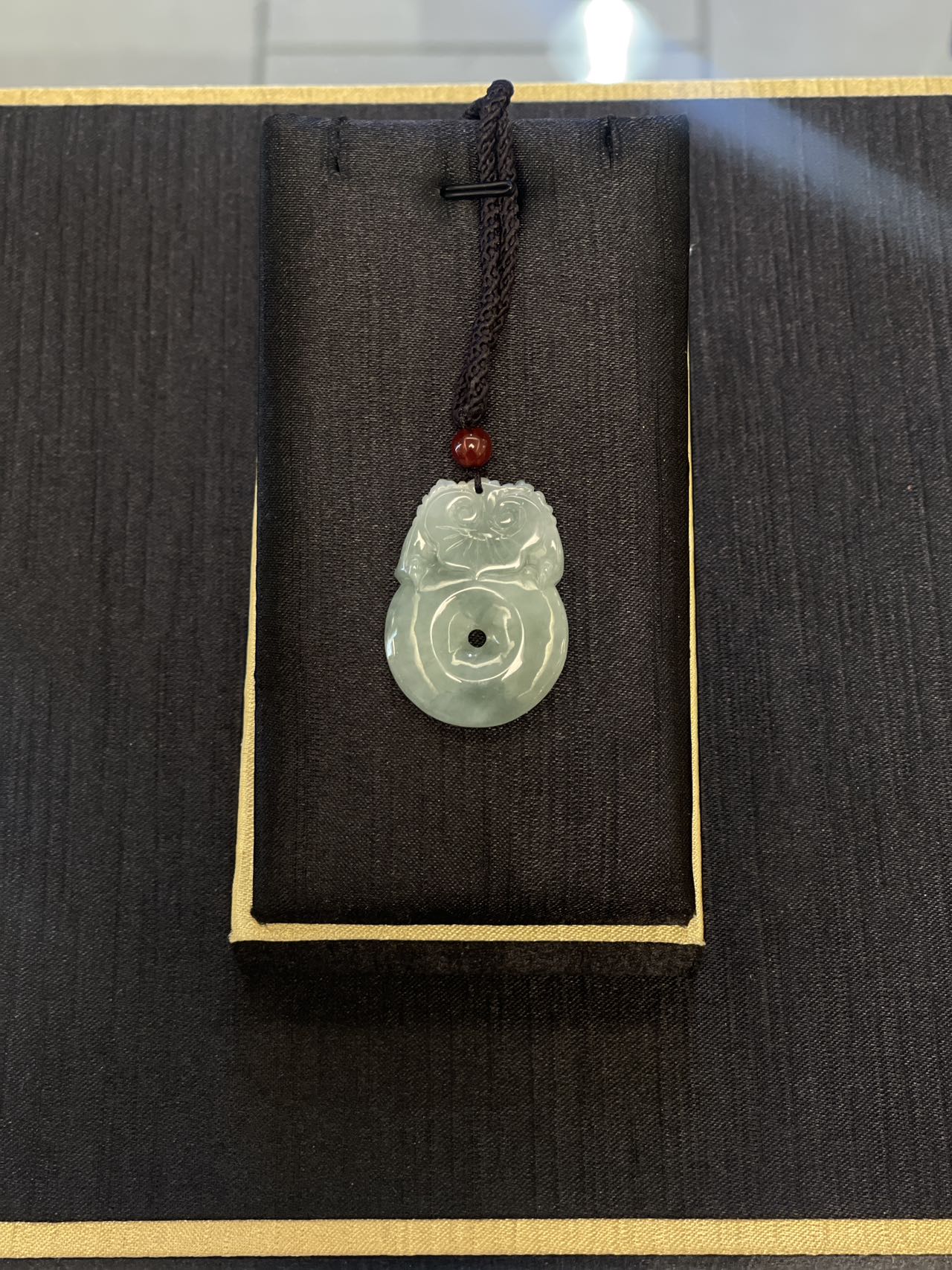 Dragon and Ruyi peace buckle jadeite pendant