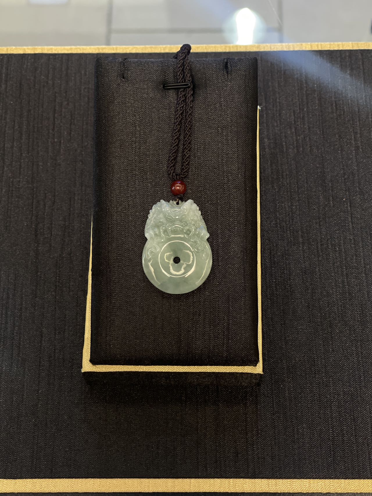 Dragon and Ruyi peace buckle jadeite pendant