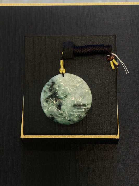 Burmese jadeite scenery pendants