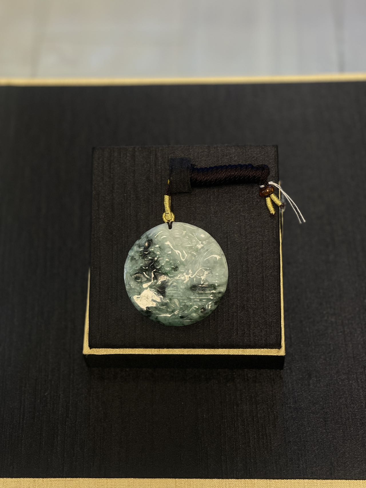 Burmese jadeite scenery pendants