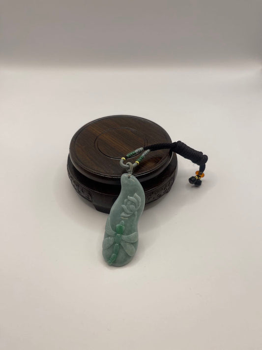 Lotus Leaf and Dragonfly Pendant