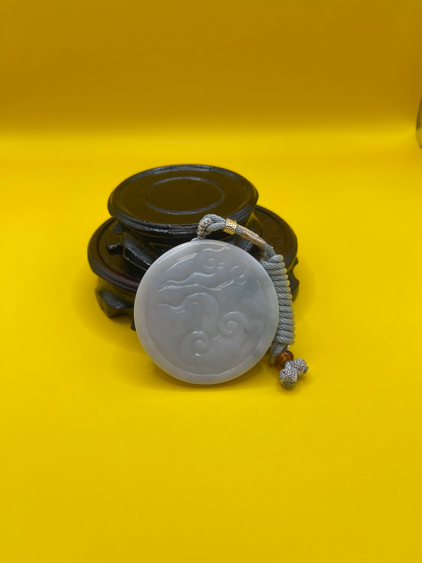 Plum Blossom and Magpie White Jade Lucky Pendant