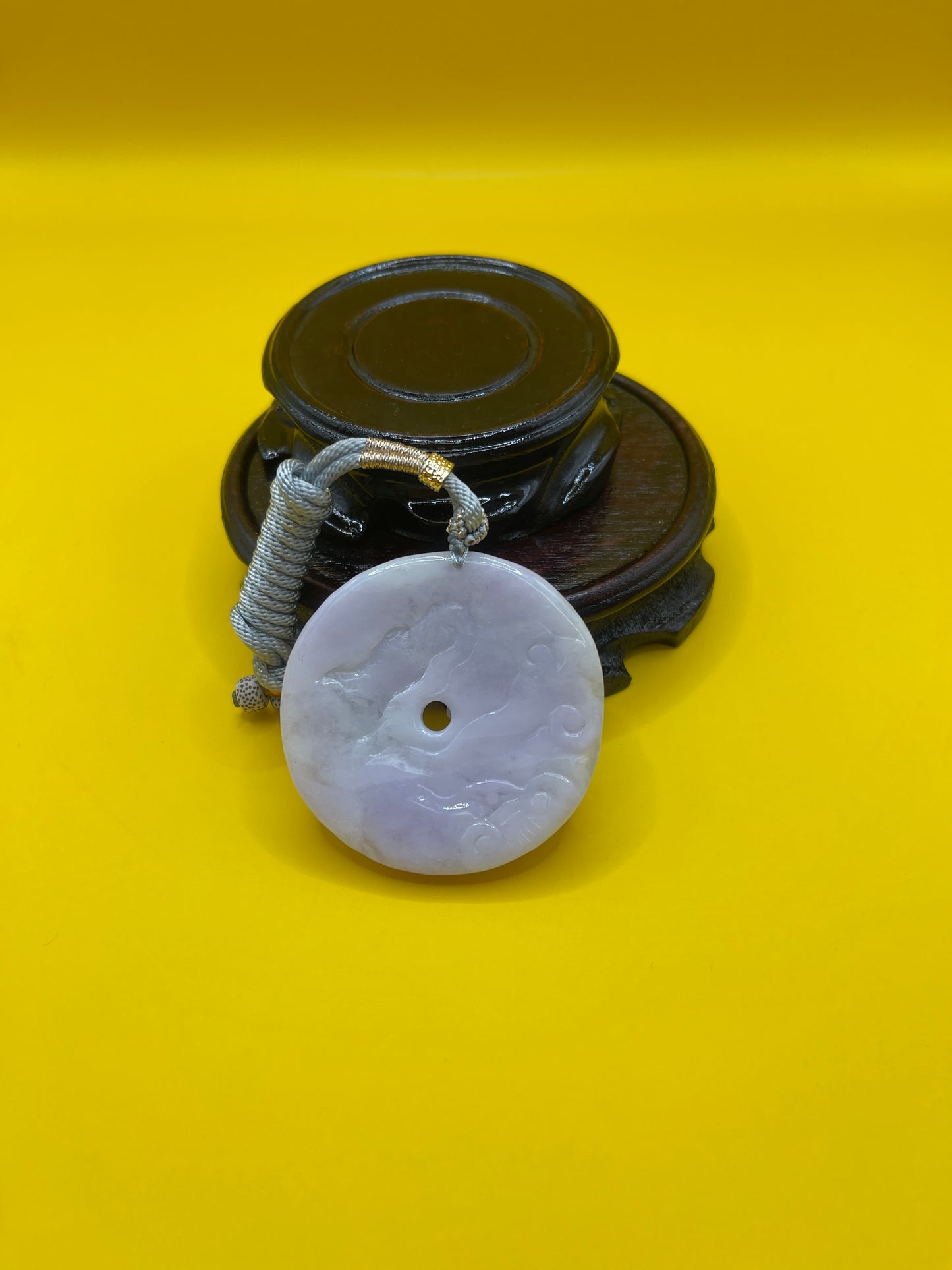 Plum Blossom and Magpie Lavender Jade Lucky Pendant