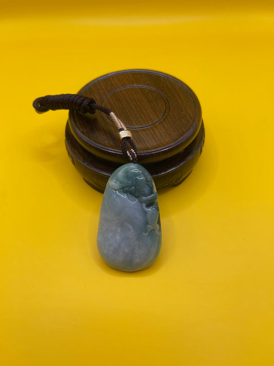 Frog and Lotus in Pond Wealth Pendant