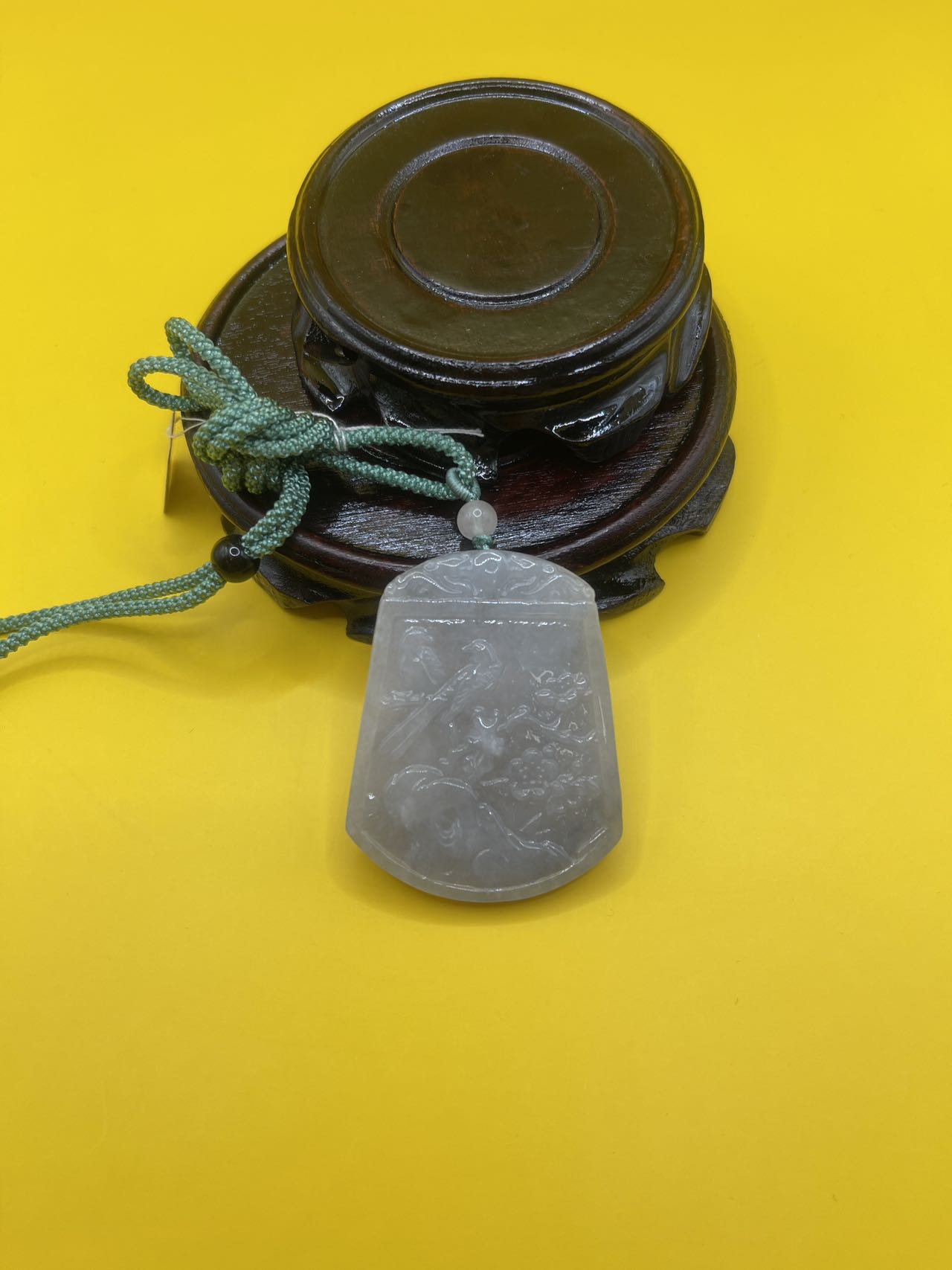 Plum Blossom and Magpie Jade Lucky Pendant
