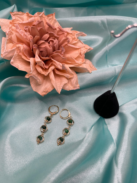 14K gold and jade earrings