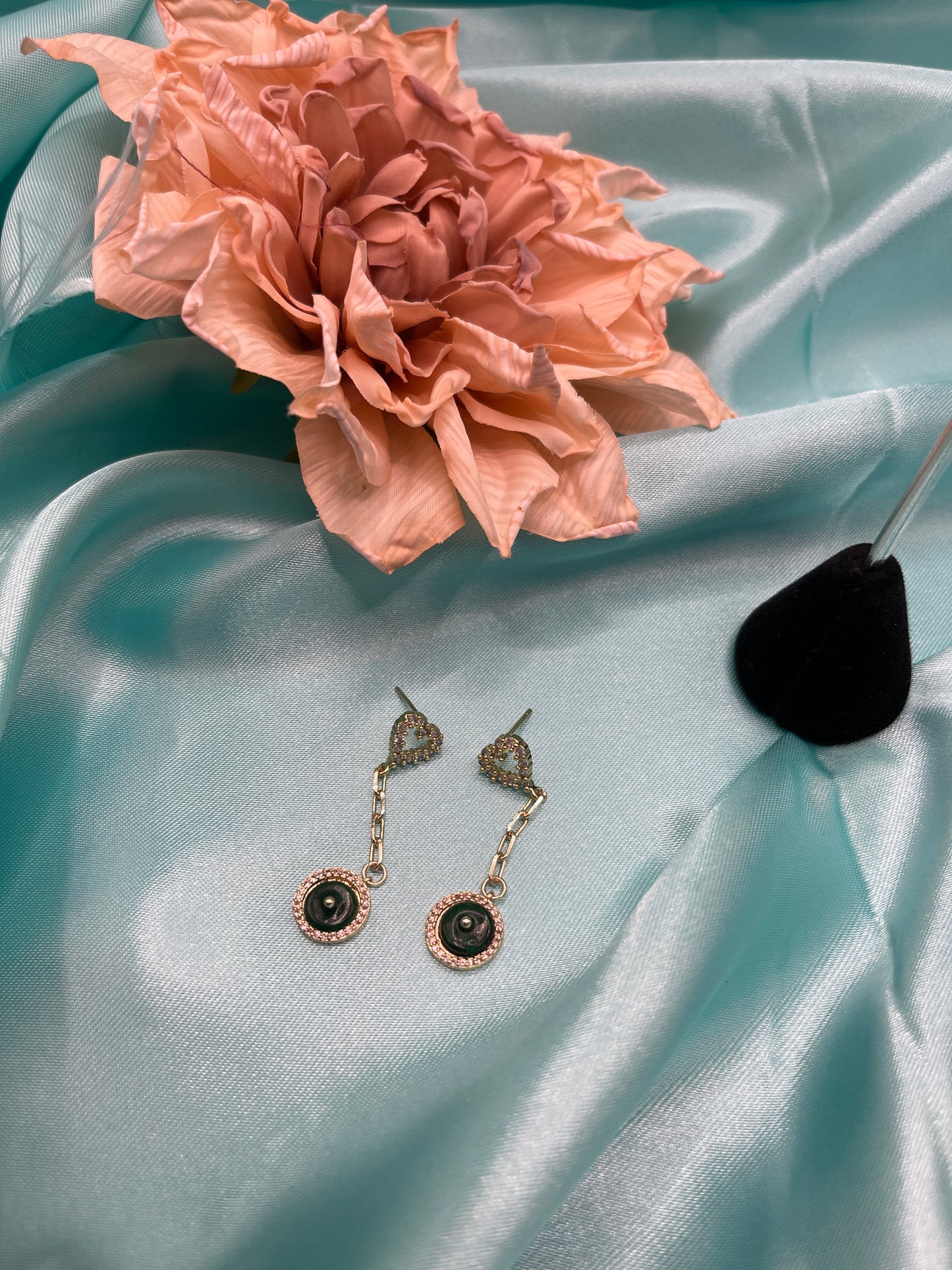 14K gold and jade earrings