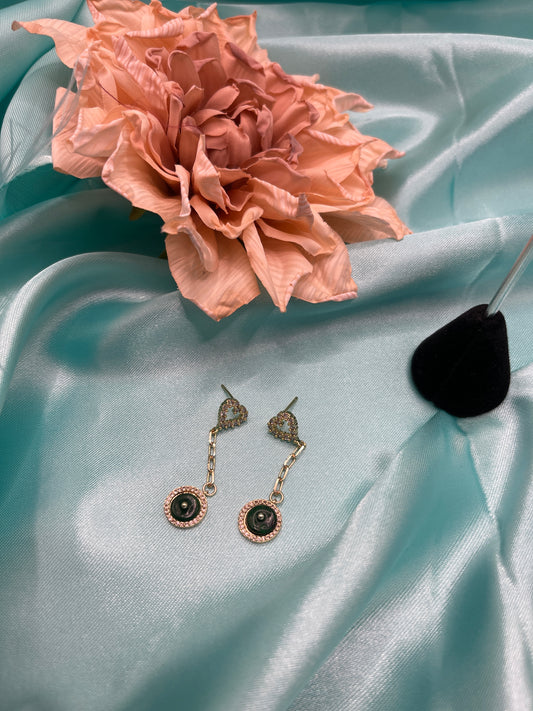 14K gold and jade earrings