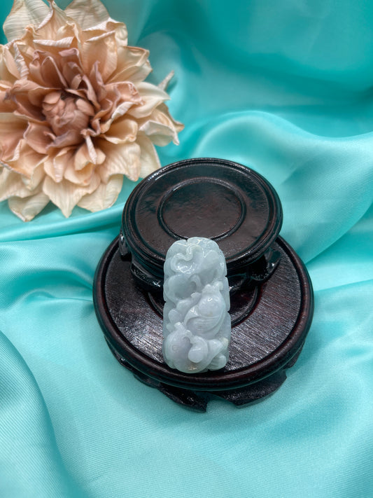 Fish Good Luck Jadeite Pendant