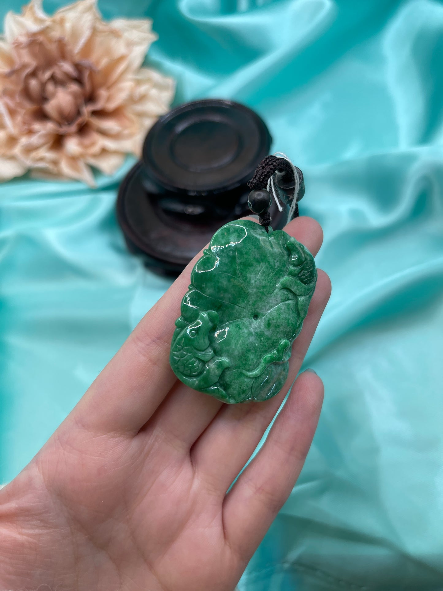 lotus leaf and fish pendant