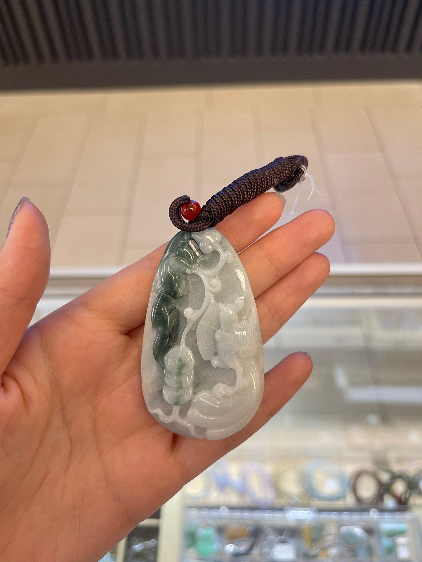 Rooster Jade Protection Pendant--Large