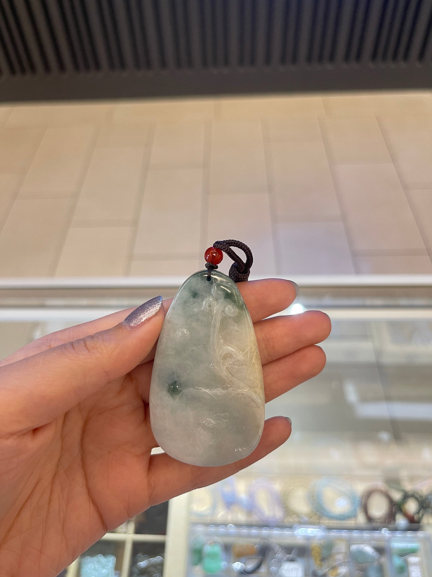 Rooster Jade Protection Pendant--Large