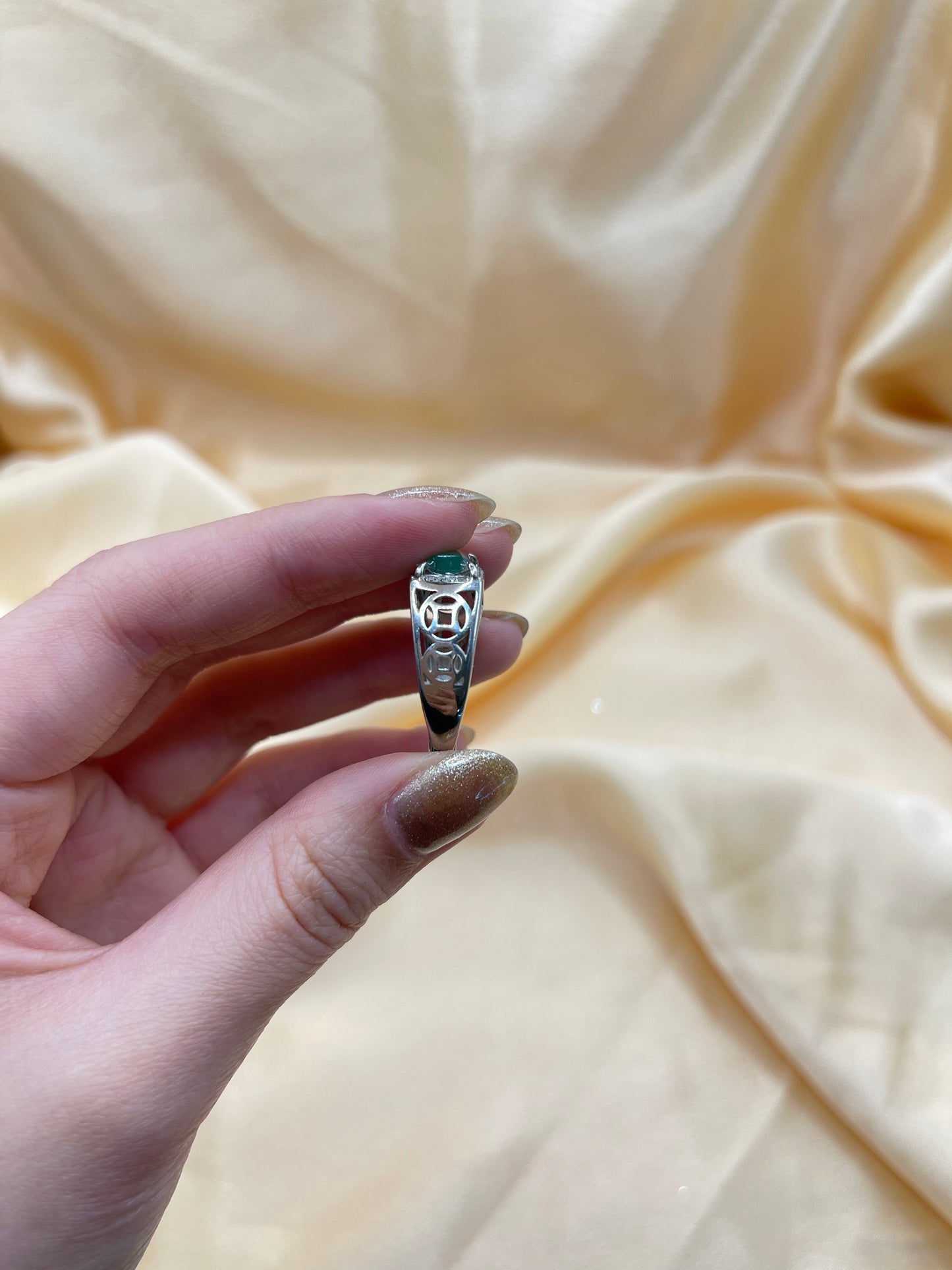 Russia Jade &Sterling Ring