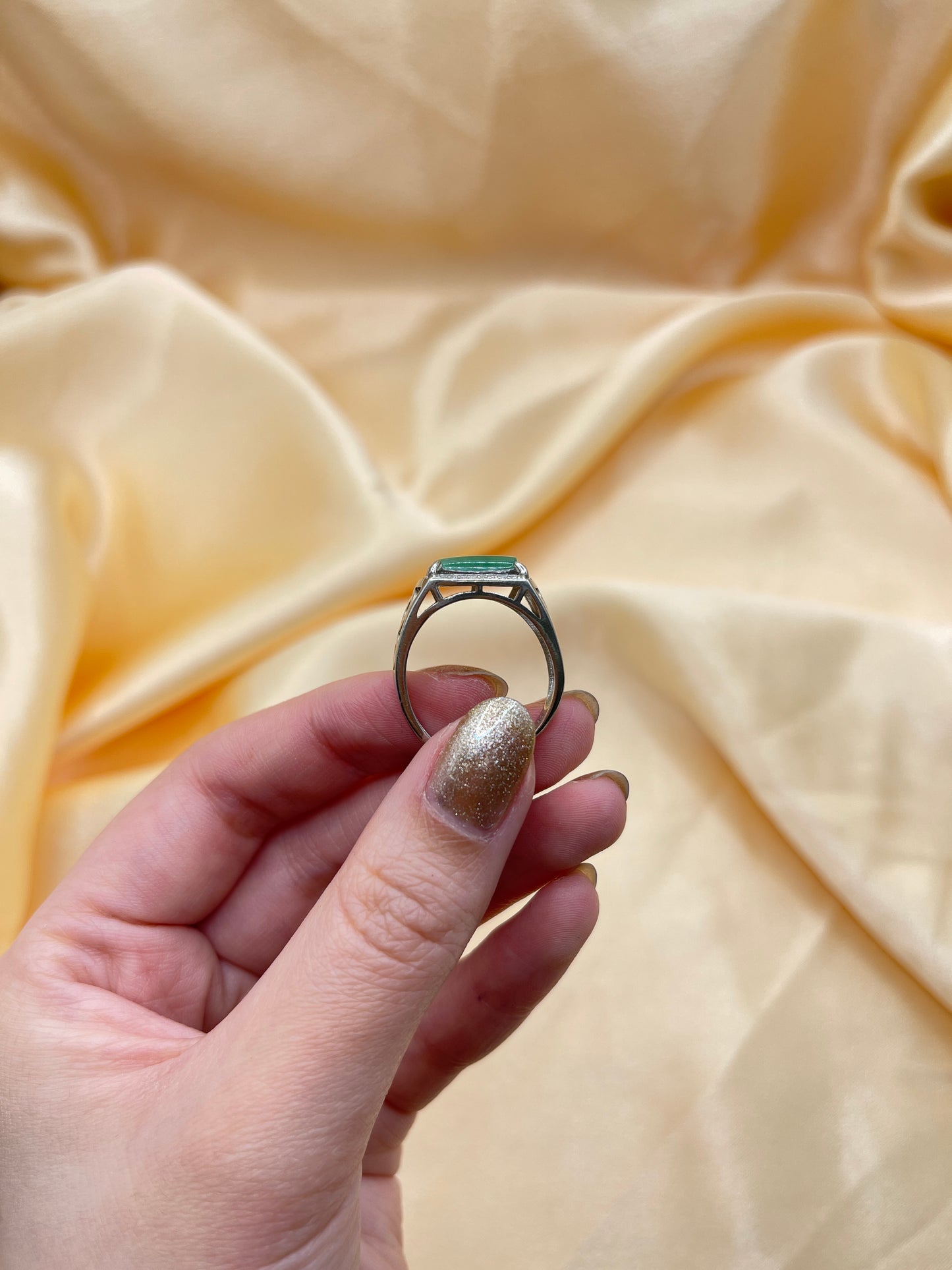 Russia Jade &Sterling Ring