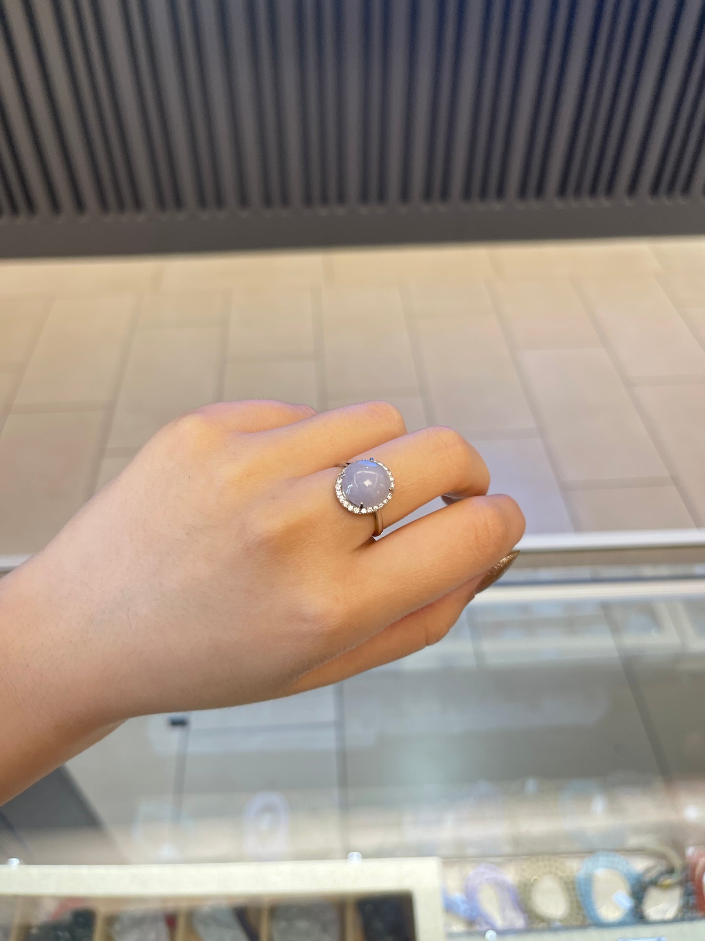 Lavender Jade &Sterling Ring
