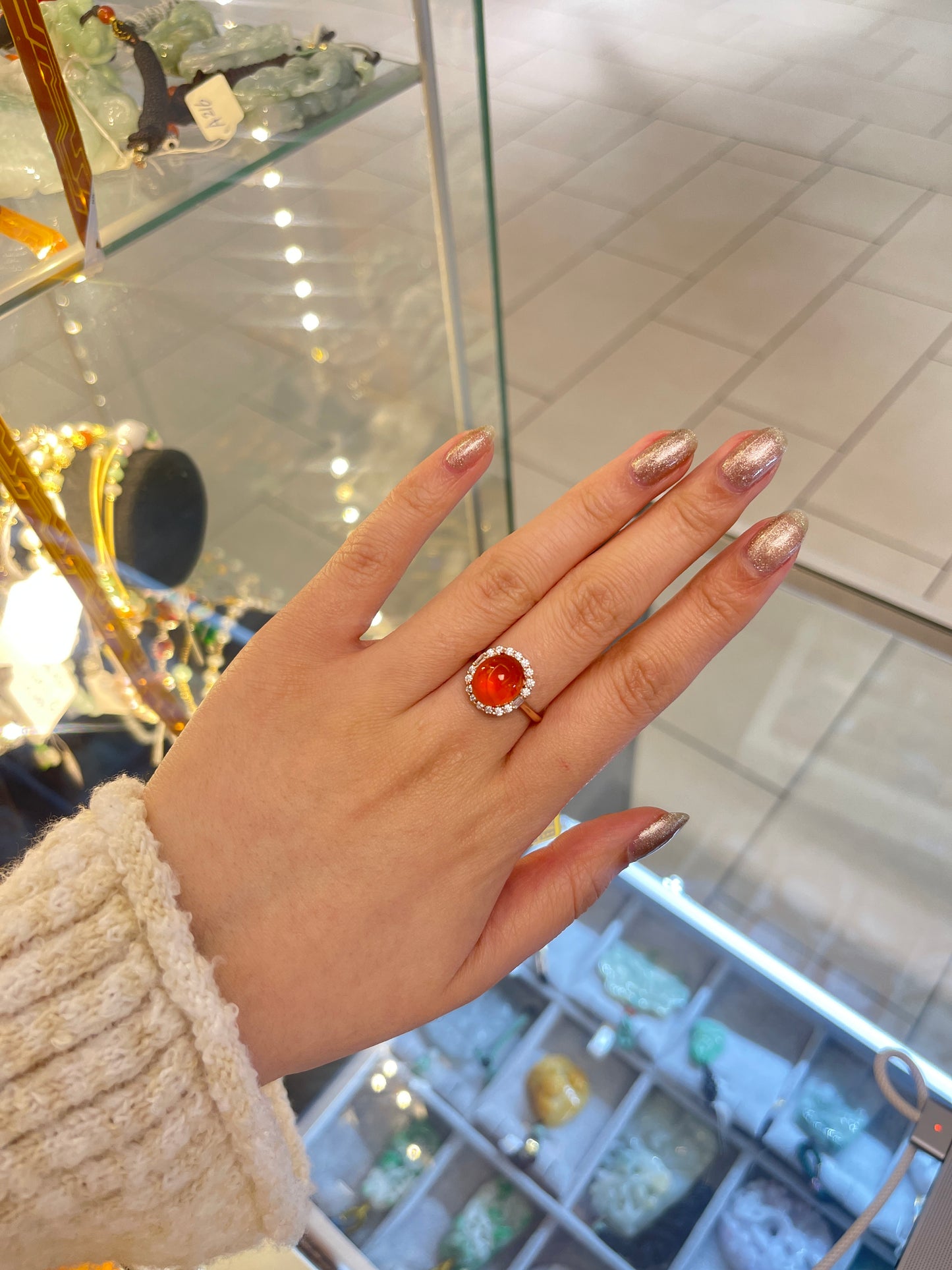 Southern Red Agate&Sterling Ring