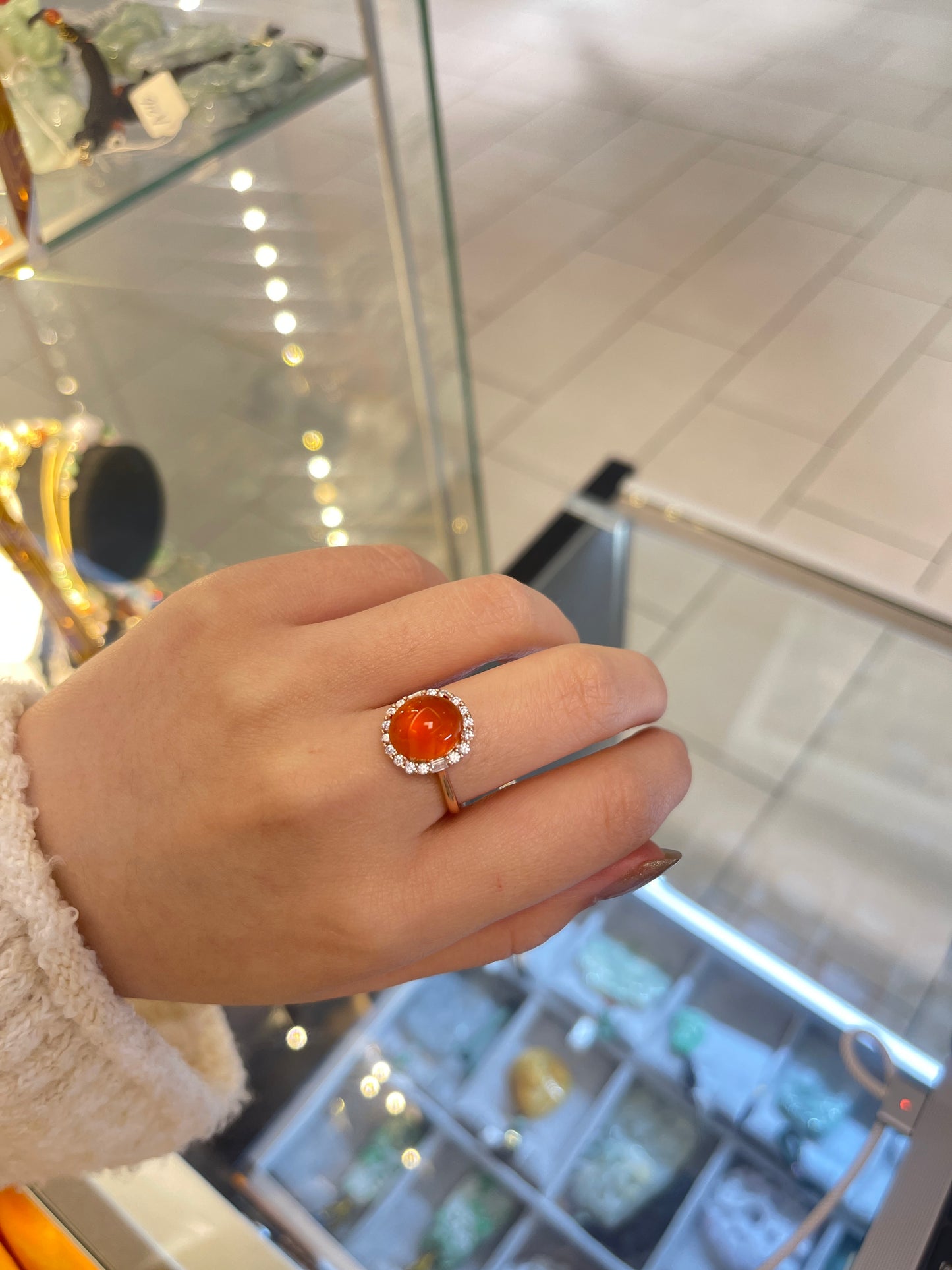 Southern Red Agate&Sterling Ring