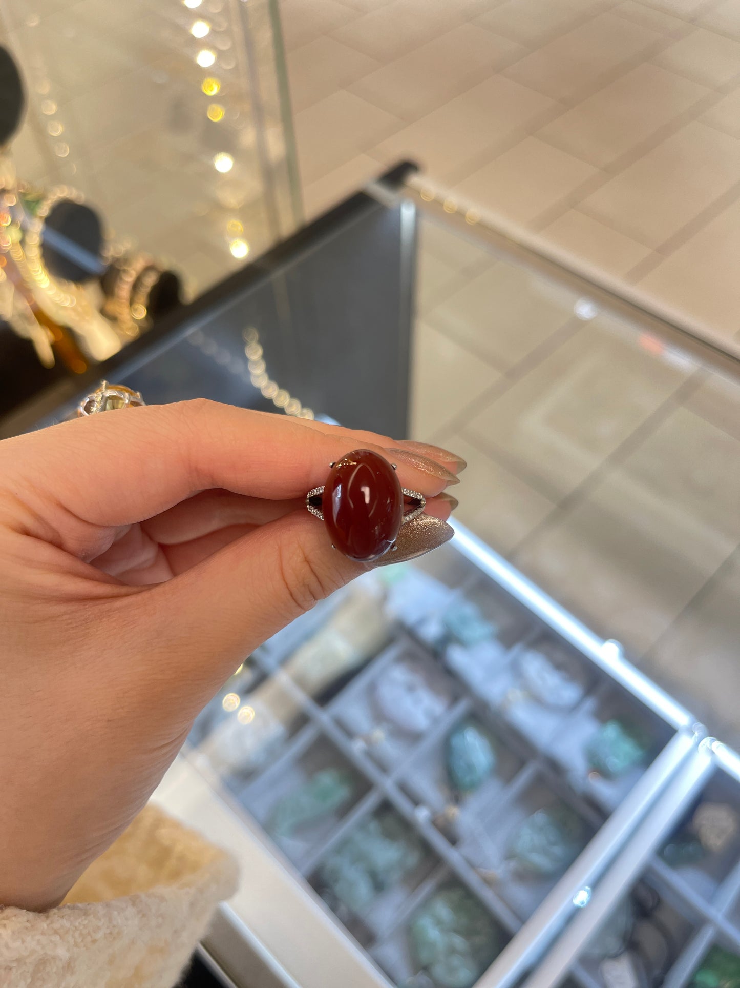 Southern Red Agate&Sterling Ring