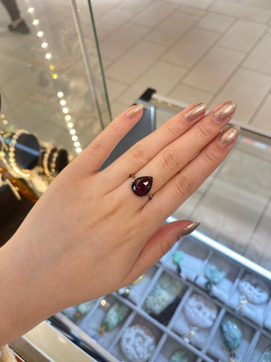 Garnet &Sterling Ring