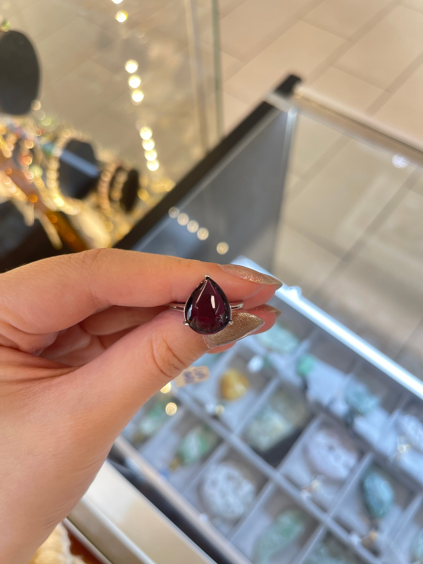 Garnet &Sterling Ring