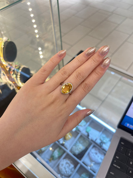 Citrine sterling ring