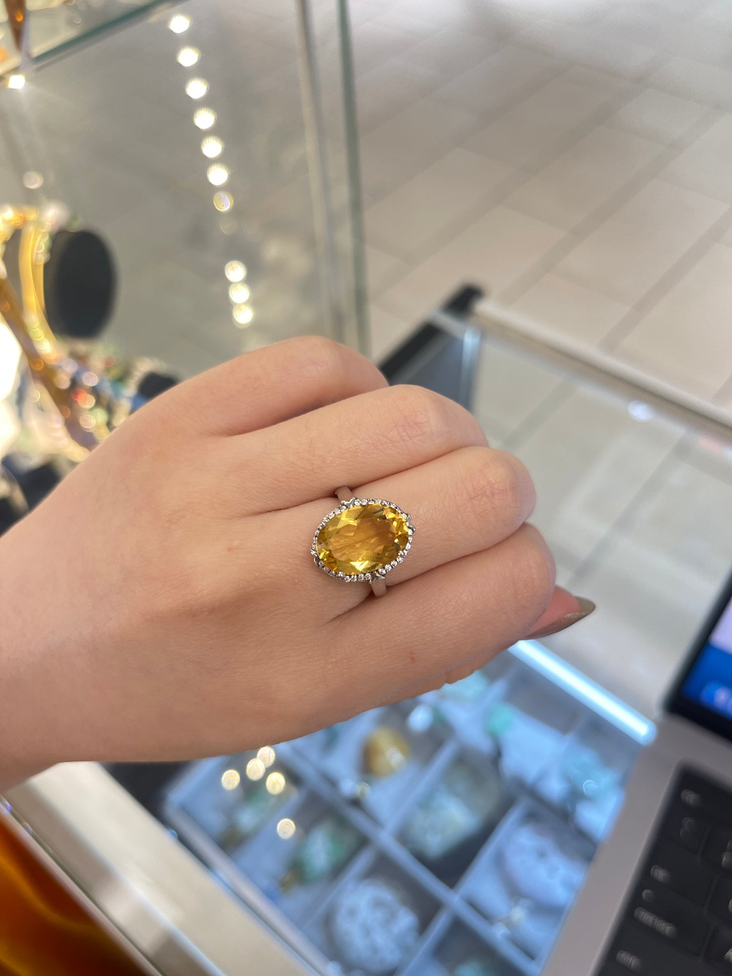 Citrine sterling ring