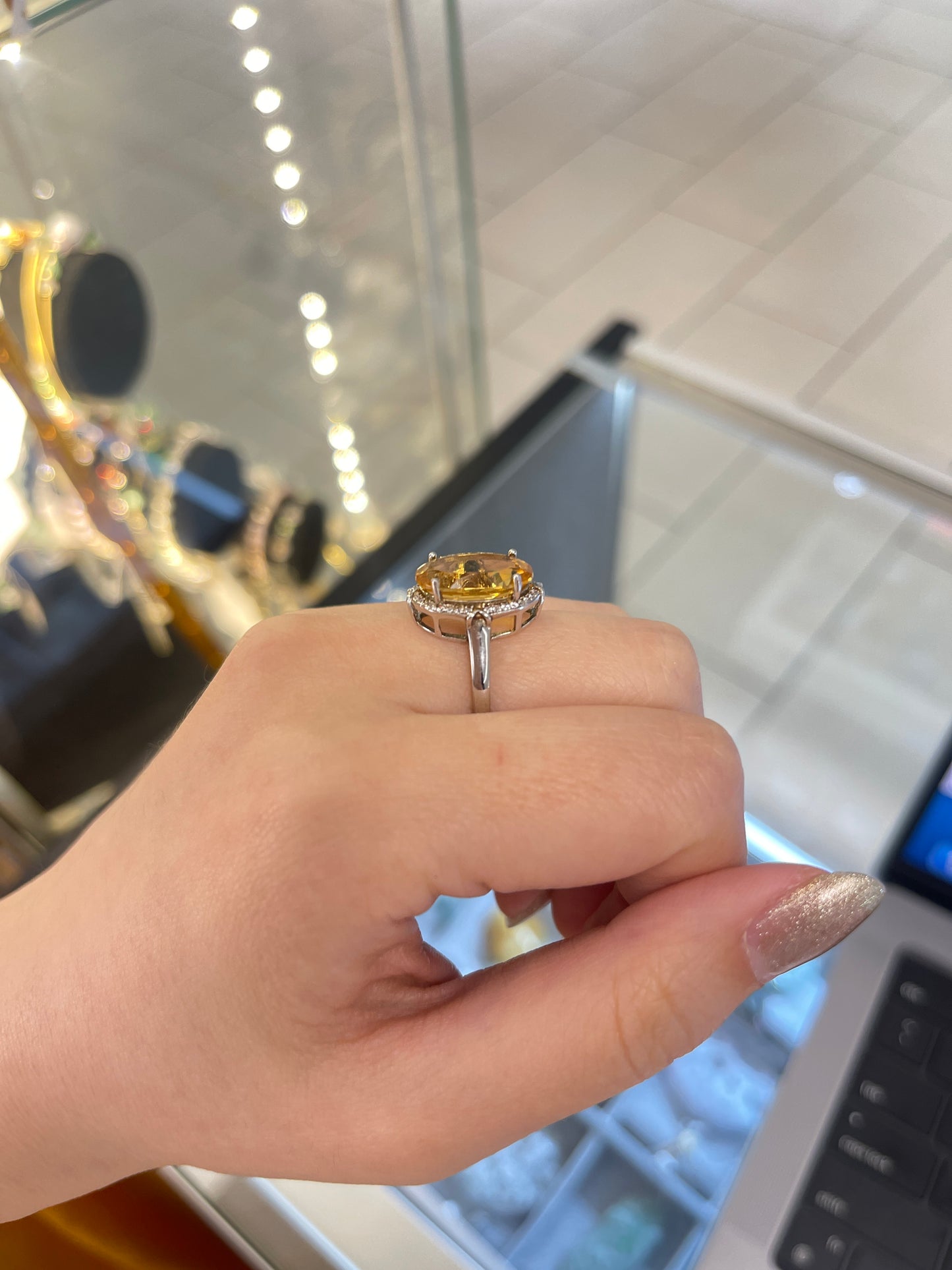 Citrine sterling ring
