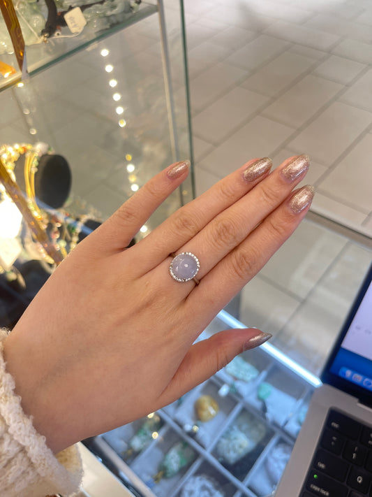 Lavender Jade &Sterling Ring