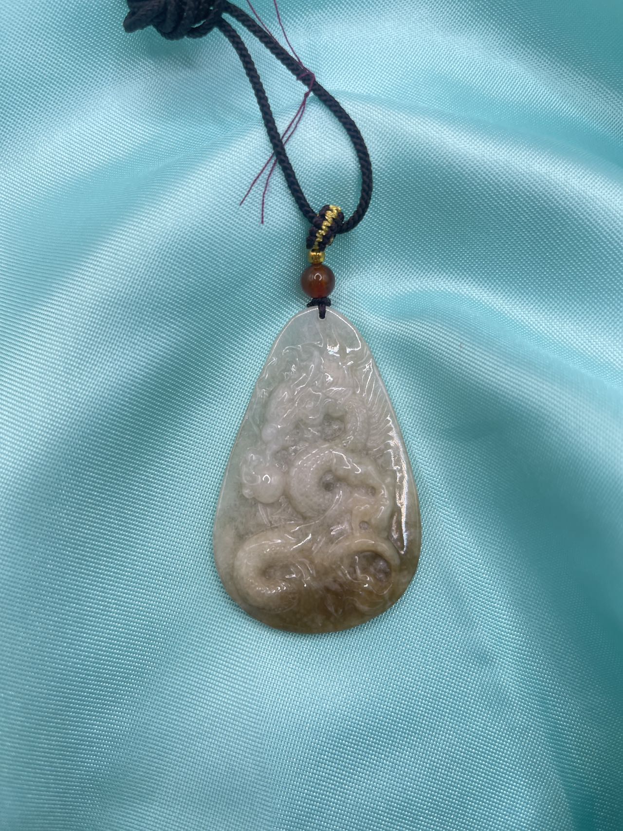 Yellow Jadeite Dragon Pendant