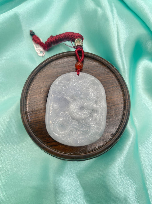 Ice Jadeite Dragon Pendant