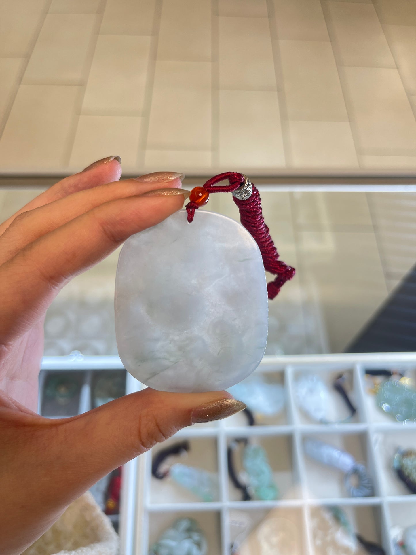 Ice Jadeite Dragon Pendant
