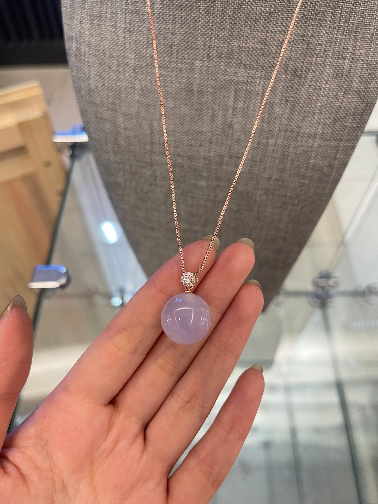 Pink crystal necklace