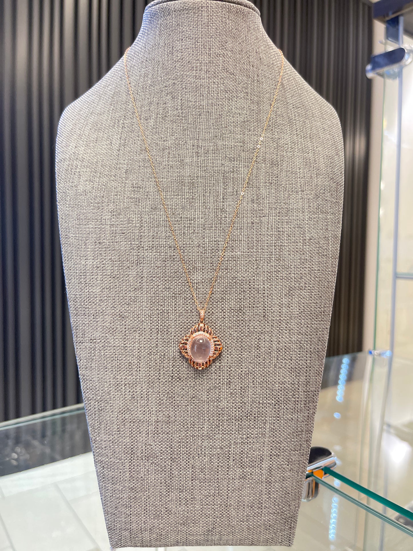 Pink crystal necklace