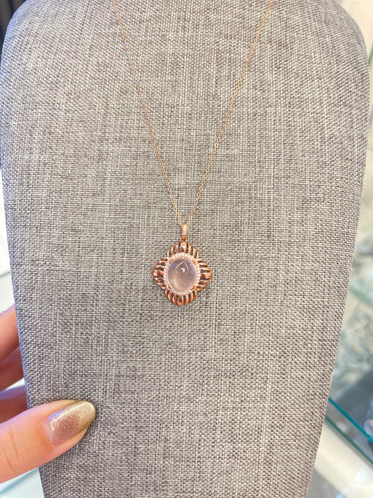 Pink crystal necklace