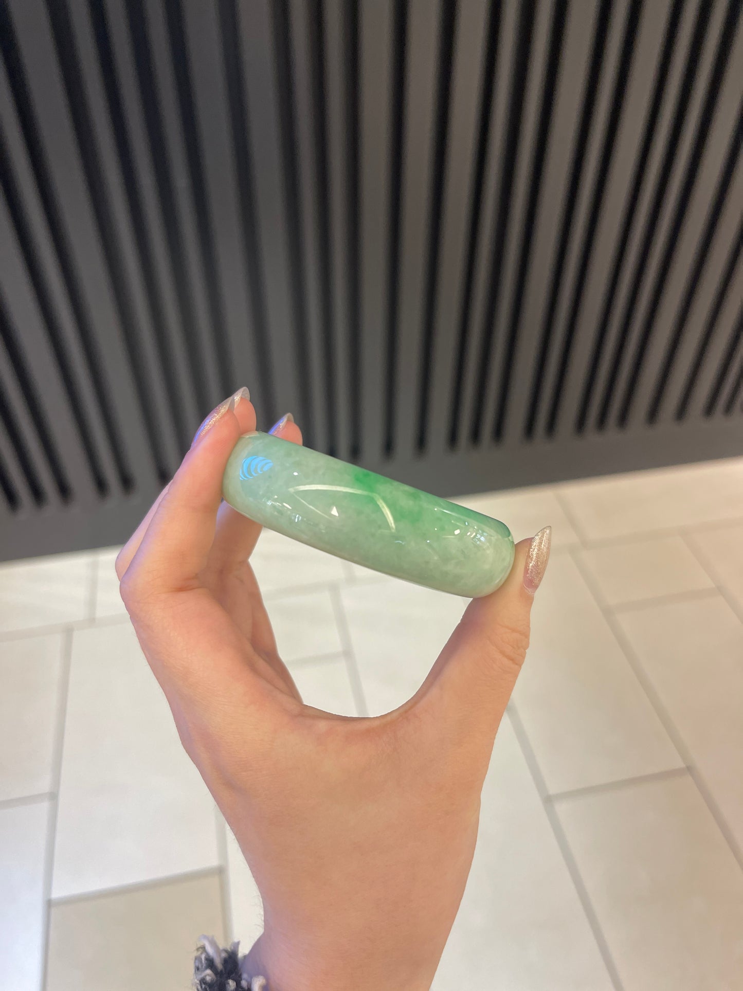 58.1mm Burmese Green Jadeite Bangle
