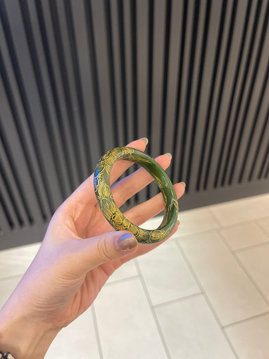 56.5mm Russia Green Jade Bangle